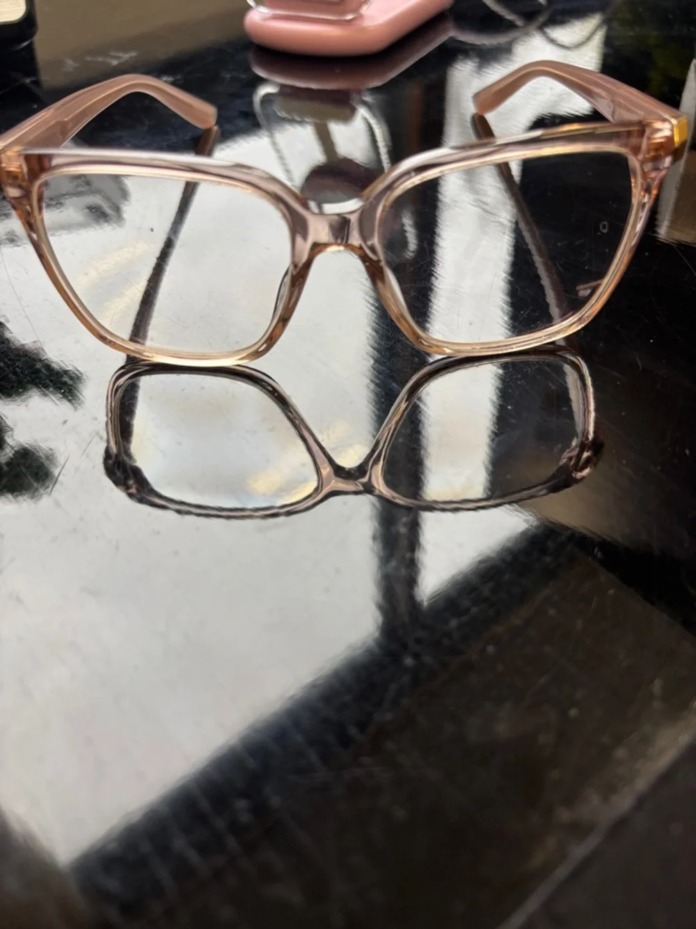 Jimmy Choo Translucent Light Pink Cat-Eye Glasses - Picture 2 of 8